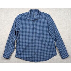 Mack Weldon Men Shirt Large Plaid‎ Flannel L/S Coolmax Thermolite Merino Wool